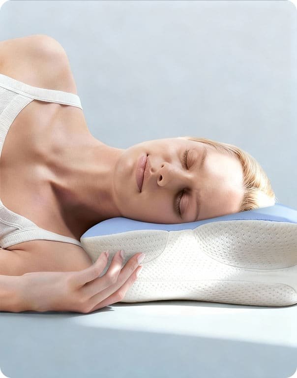 Example of side sleeping on the contoured pillow